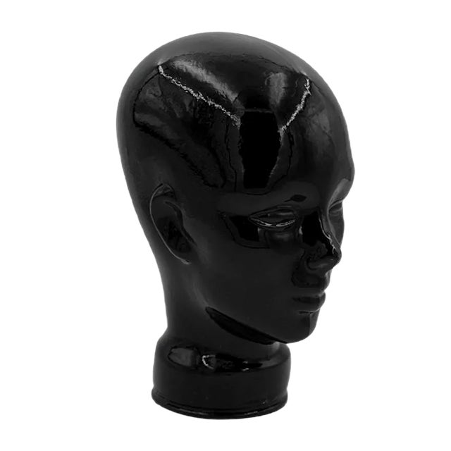 Black Glass Head, 1970s For Sale