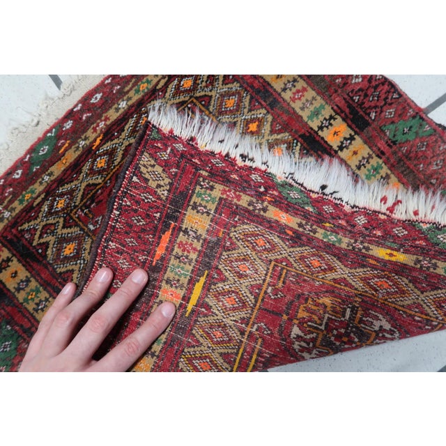 1960s 1960s, Handmade Vintage Afghan Ersari Mat 1.5' X 1.6' For Sale - Image 5 of 11
