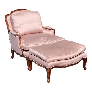 Sam Moore Bergere Chair With Ottoman For Sale