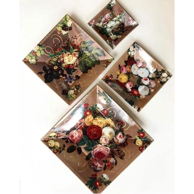 The Bradford Editions collectible plates! Set of 4! The second edition of the collection of artistic flowers "Romantic...