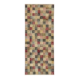 Vintage Zeki Müren Runner in Polychromatic Cubist Patterns, From Rug & Kilim For Sale