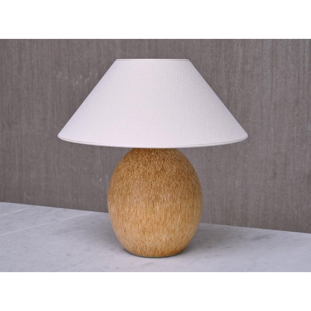 Large Speckled Ceramic Table Lamp by Bruno Karlsson for Ego Stengods, Sweden, 1960s For Sale - Image 6 of 12