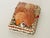 Antique Dailors Valentines tropical sea shells encrusted jewelry box with red velvet inside.