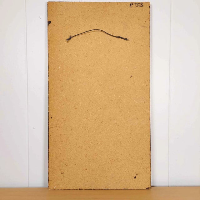 Wood Vintage Mid Century Original Sunflowers in Wooden Bucket Painting on Board Signed by Artist For Sale - Image 7 of 7