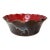 Vintage Handmade Ruffled Ceramic Bowl Red & Brown Drip Glaze Studio Pottery For Sale