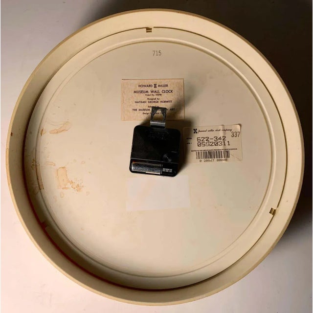 Late 20th Century Vintage Howard Miller 'Museum' Wall Clock by Nathan George Horwitt For Sale - Image 5 of 6