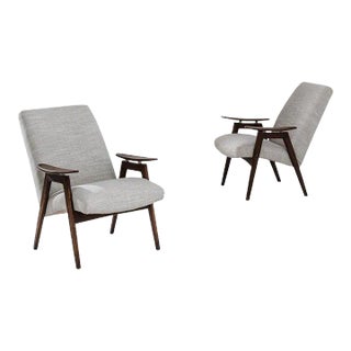 1960s Czech Upholstered Armchairs, a Pair For Sale