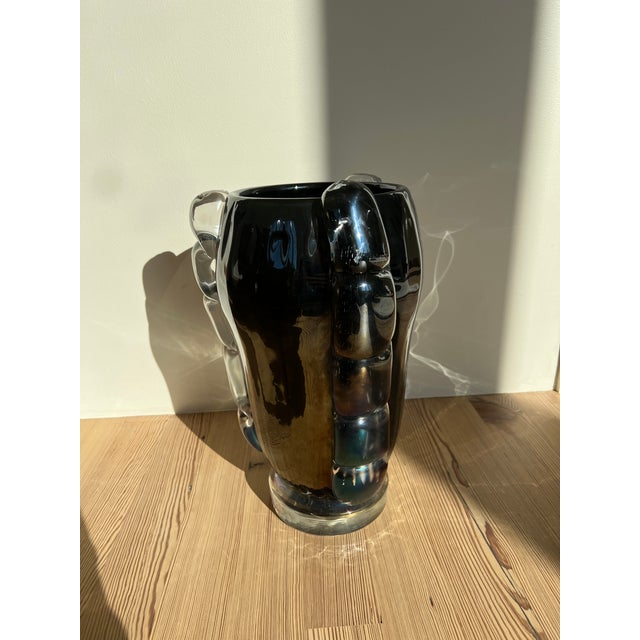 1940s 1950s Costantini Murano Iridescent Mirrored Murano Glass Italian Vase, Signed For Sale - Image 5 of 10
