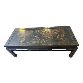 1990s Chinoiserie Handcrafted Coffee Table For Sale