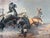 1970s Original Bill Larsen Native American Indian Chief Horse Hunt Oil Painting Canvas For Sale - Image 4 of 13