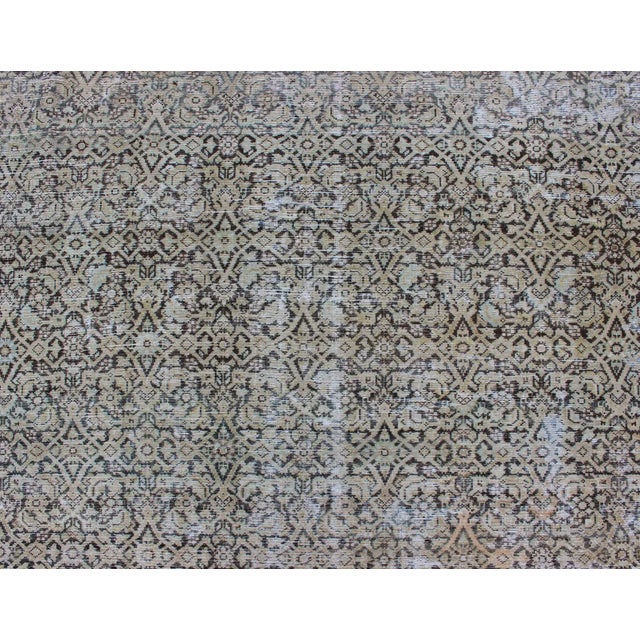 Large Gallery Persian Malayer Runner With Herati Design in Gray and Earth Tones 7'6 X 13'2 For Sale In Atlanta - Image 6 of 16