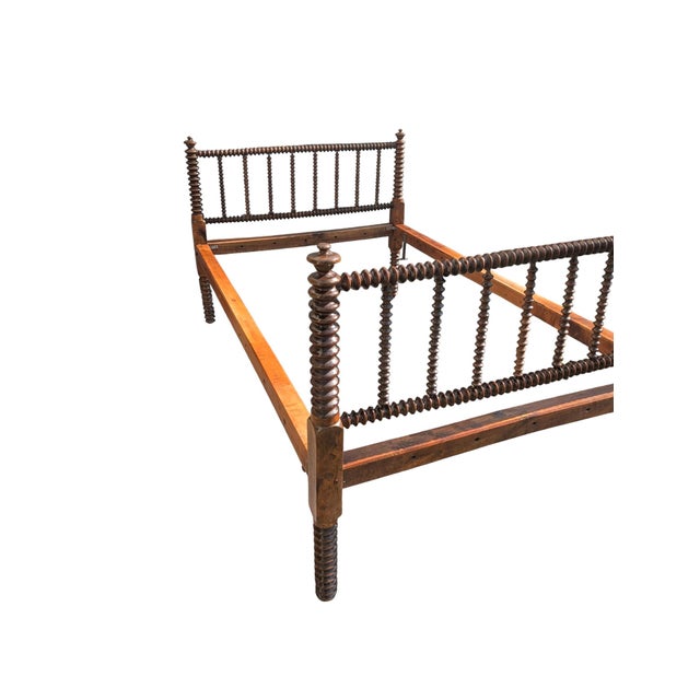 19th Century Antique Jenny Lind Turned Wood Full Spool Bed For Sale - Image 6 of 18