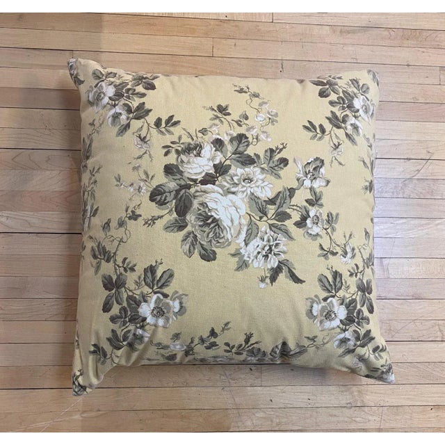 Traditional Vintage Yellow and Floral Pillow by Trs For Sale - Image 3 of 6