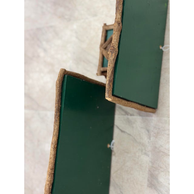 Wood Rustic Folk Art Wall Brackets, a Pair For Sale - Image 7 of 9