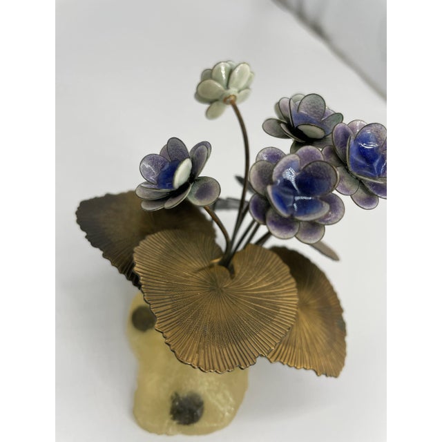 1960s Vintage Bovano of Cheshire Enamel and Copper Flower Sculpture For Sale - Image 5 of 8