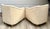 Pair of Vintage Curved Barrel Chairs in Pale Apricot Linen Blend For Sale - Image 10 of 16