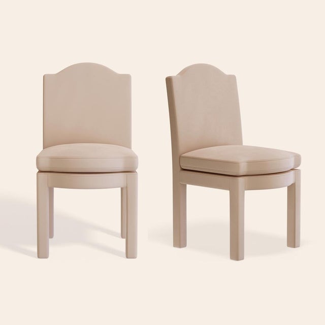 Textile Rose Linen Leo Dining Chairs by Ceraudo, Set of 2 For Sale - Image 7 of 7