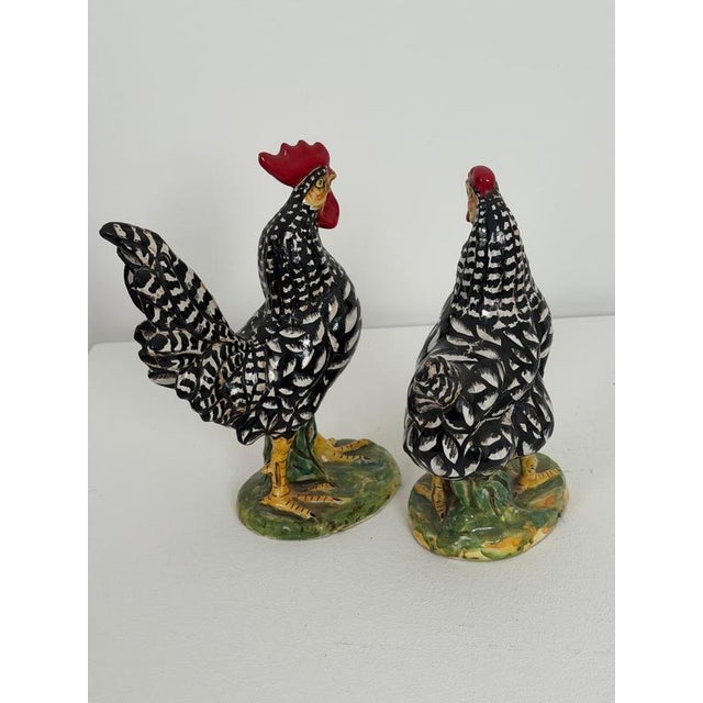 Mid-Century Modern Italian Farmhouse Pottery Chickens, 1960s, Set of 2 For Sale - Image 10 of 14