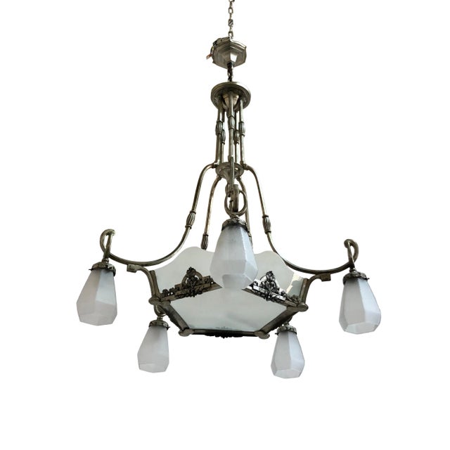Art Deco French Ceiling Lamp, 1930s For Sale - Image 12 of 13