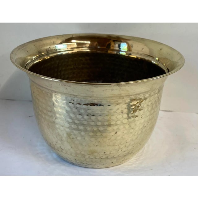 Nice vintage hammered brass planter