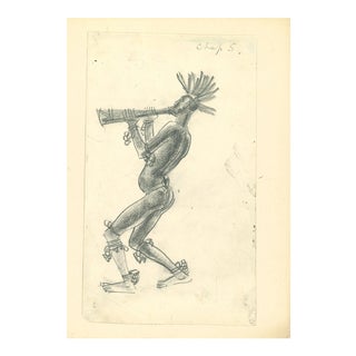 Emmanuel Gondouin, Musician, Original Drawing, 1930s For Sale