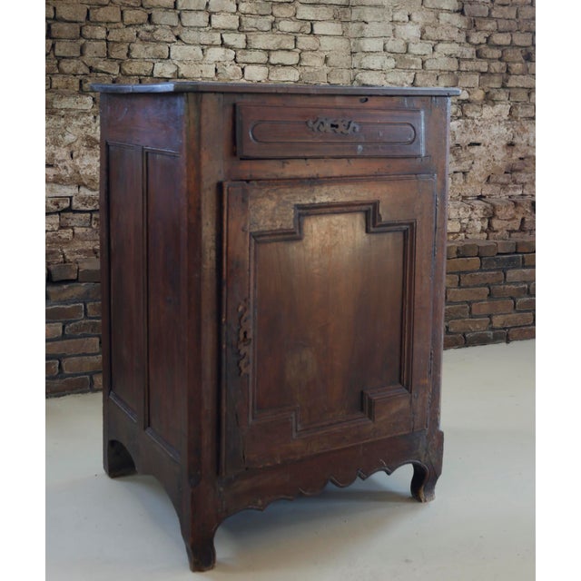 18th Century French Provincial Walnut Confiturier Cabinet with Drawer, 1760s For Sale - Image 16 of 16