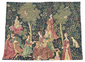 French Hand Printed Tapestry, 1950s