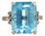 Vintage H. Stern 18k Gold Emerald Cut Aquamarine Diamond Cocktail Ring For Sale