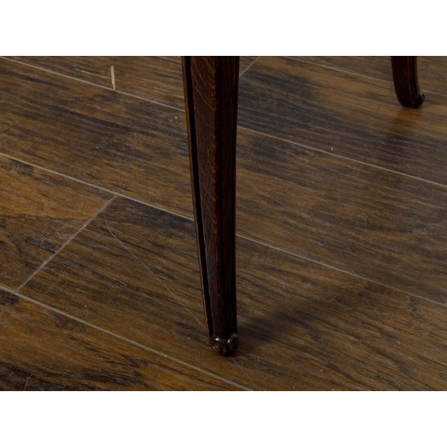French French Louis XV Style 1900s Oak Side Table with Drawer and Scalloped Apron For Sale - Image 3 of 12