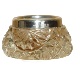 Antique Cut Glass Crystal Trinket Pot with Sterling Silver Trim from Henry Perkins & Sons, 1921