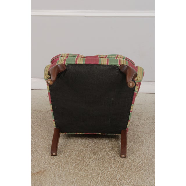 Queen Anne Upholstered WIng Chair W. Down Cushion For Sale - Image 15 of 15