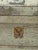 American Antique Painted Wood Trunk With American Eagle Decals, Chippy Sage Green For Sale - Image 3 of 6