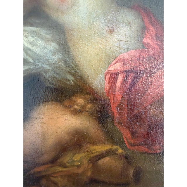 Late 17th Century European Baroque Oil Painting of Goddess and Cherub, Framed For Sale - Image 15 of 18