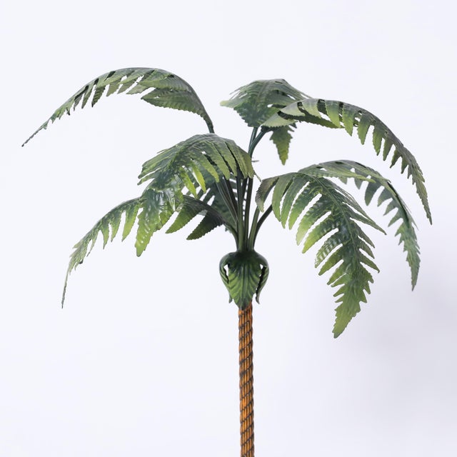 Mid-Century Modern Mid Century Tole Palm Tree Sculpture For Sale - Image 3 of 7