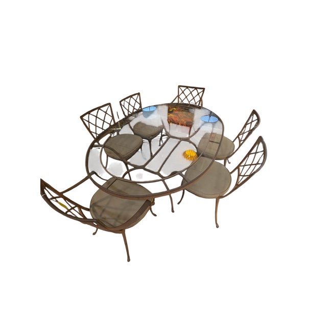 Brown Jordan Mid Century Modern Brown Jordan Regency Cast Aluminum Patio Dining Set For Sale - Image 4 of 5