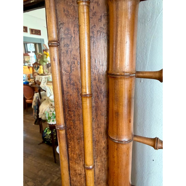 Victorian 19th Century Faux Bamboo Mahogany Hall Stand For Sale - Image 3 of 16