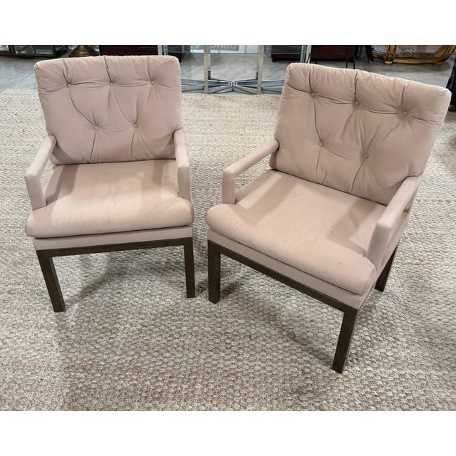 Pair Mastercraft Bronze Parsons Club Chairs, Spain, 1970s For Sale - Image 12 of 14