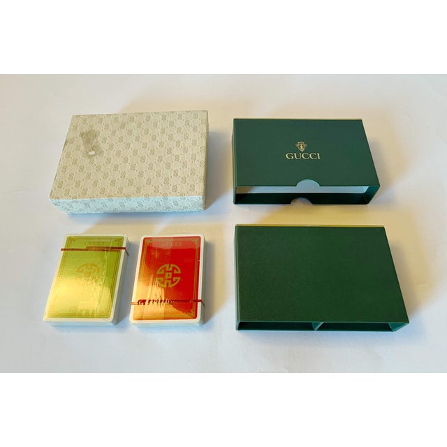 Rare Gucci vintage set of poker playing cards including 2 brand new decks of cards and original box / Made in Italy Width:...