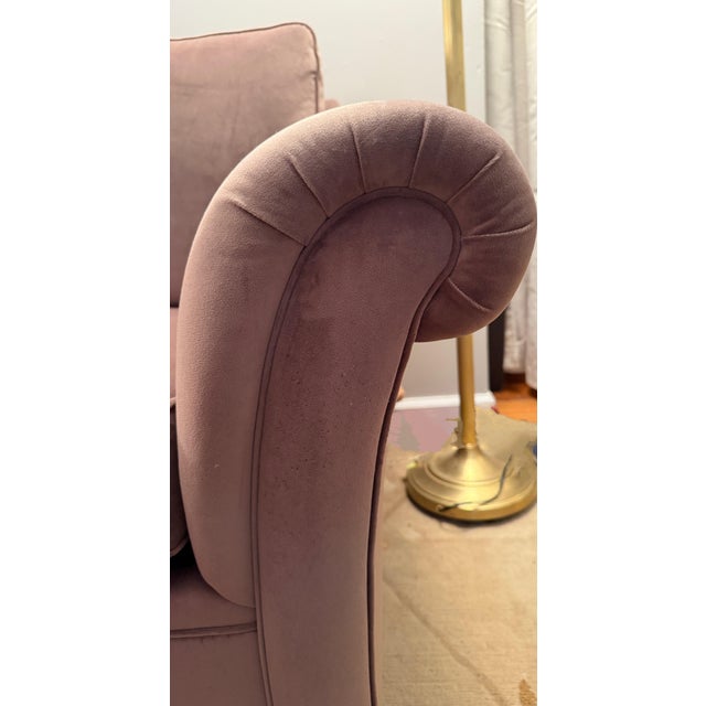 2000 - 2009 Stickley Down-Filled Café-Au-Lait Velvet Loveseat For Sale - Image 5 of 11