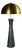 Mid-Century Modern Mosaic and Brass Table Lamp with Gold Mushroom Metal Dome Shade, 1960s For Sale