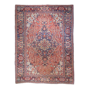 Collector's Piece Tribal Masterpiece Antique Persian Serapi Heriz Dream Rug 9.6 x 12.7