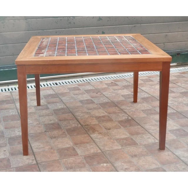 Mid-Century Modern Danish Auxiliary Table in Teak and Tile, 1960s For Sale - Image 3 of 10