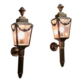 French Empire Style Brass Wall Lights, Set of 2 For Sale