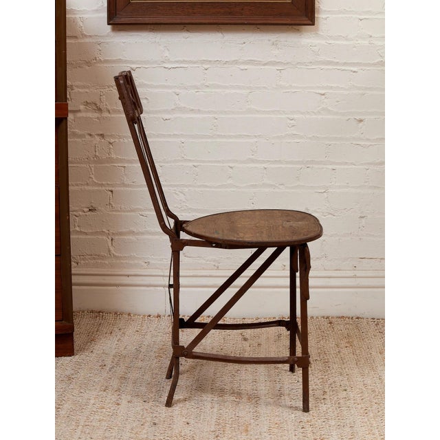 Cast Metal Folding Chair Imperial Steel Corp Chicago Il. Antique 1920s For Sale - Image 4 of 8