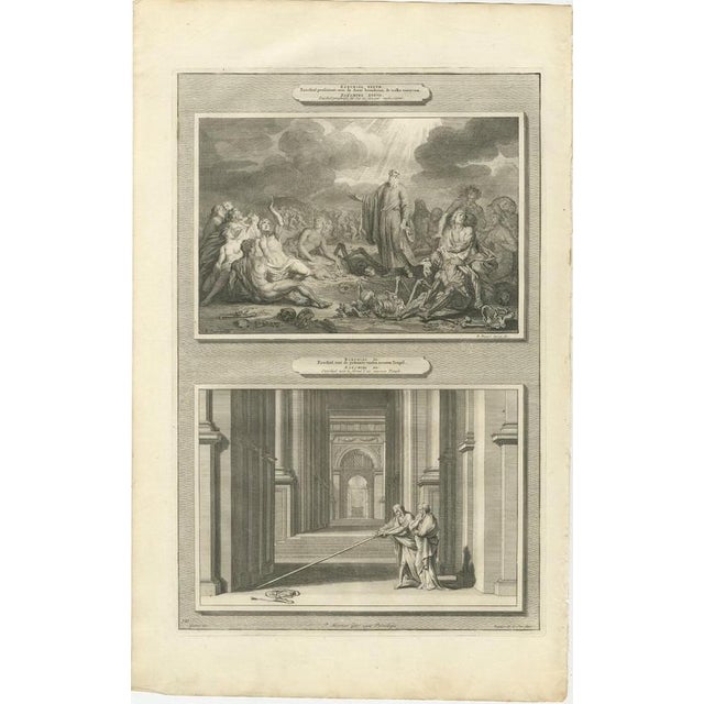 Baroque Pieter Mortier, Ezekiel in the Valley of Dry Bones and the New Temple, 1700, Engraving For Sale - Image 3 of 12