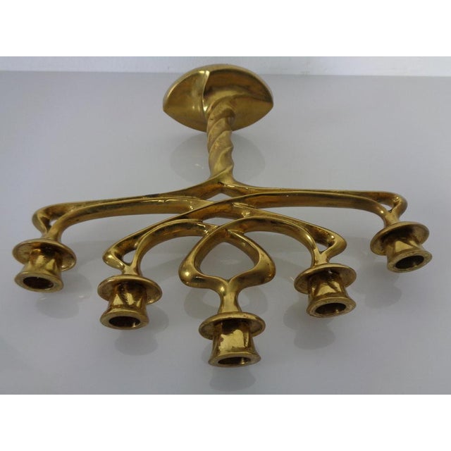 Large Brutalist Bronze Candleholder, Italy, 1960s For Sale - Image 11 of 18