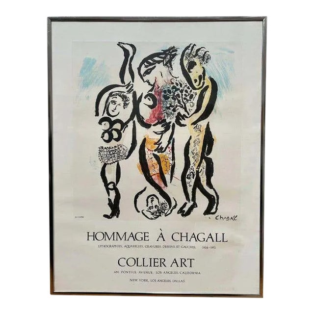 Original Marc Chagall Lithograph Exhibition Poster For Sale