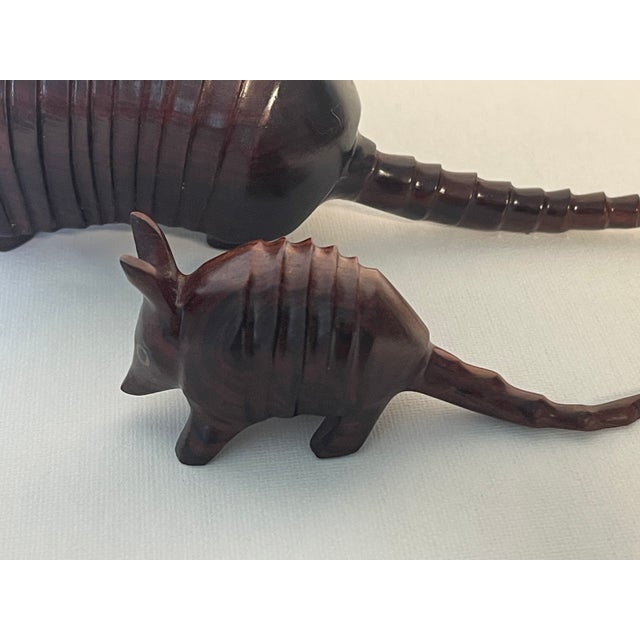 Vintage Wood Carved Armadillo Figurines For Sale - Image 4 of 5