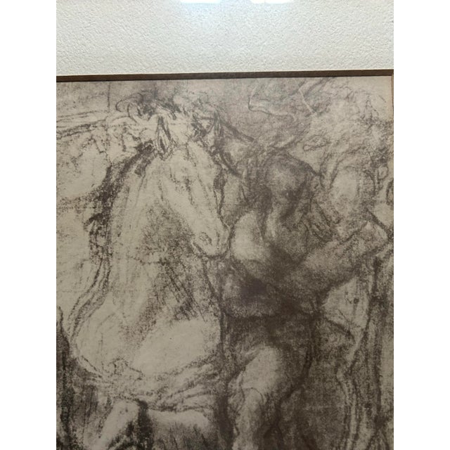 Mid-Century Modern Mid 20th Century Drawing of a Rider and Fallen Foe, Framed For Sale - Image 3 of 9