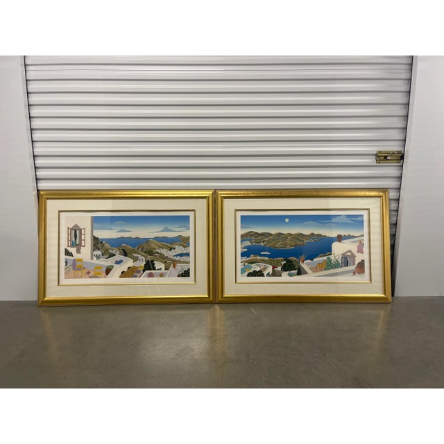 Vintage Postmodern Thomas McKnight "Patmos" Panorama Left & Right Panel Hand-Pulled Serigraphs with Signature - Set of 2 For Sale - Image 13 of 13